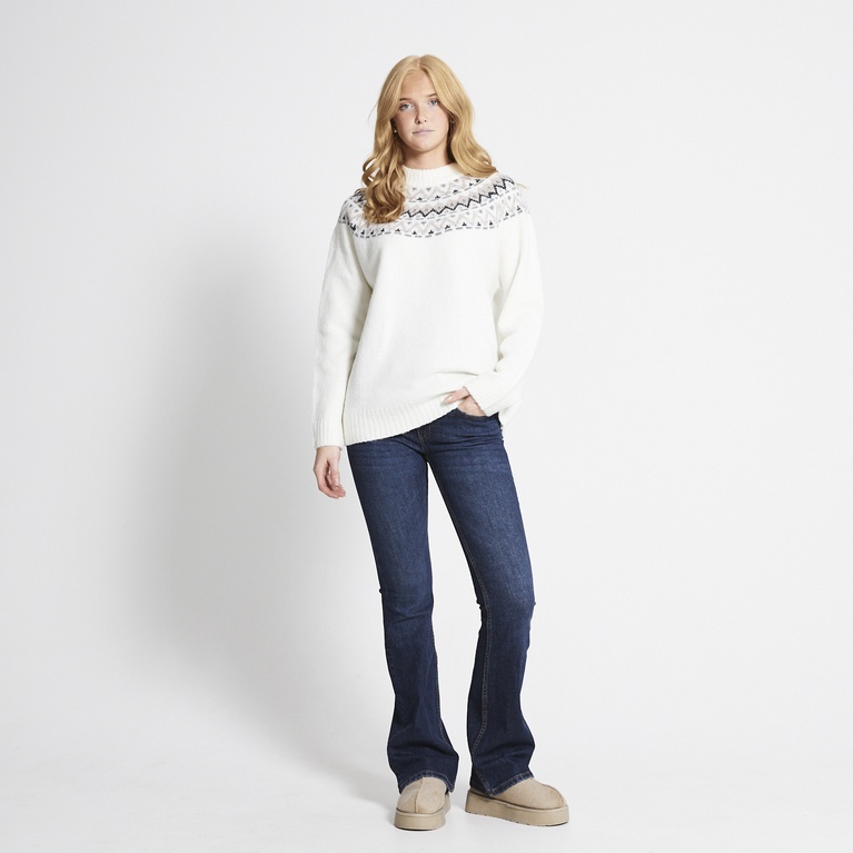 Pattern knit sweater "Britta" Off white